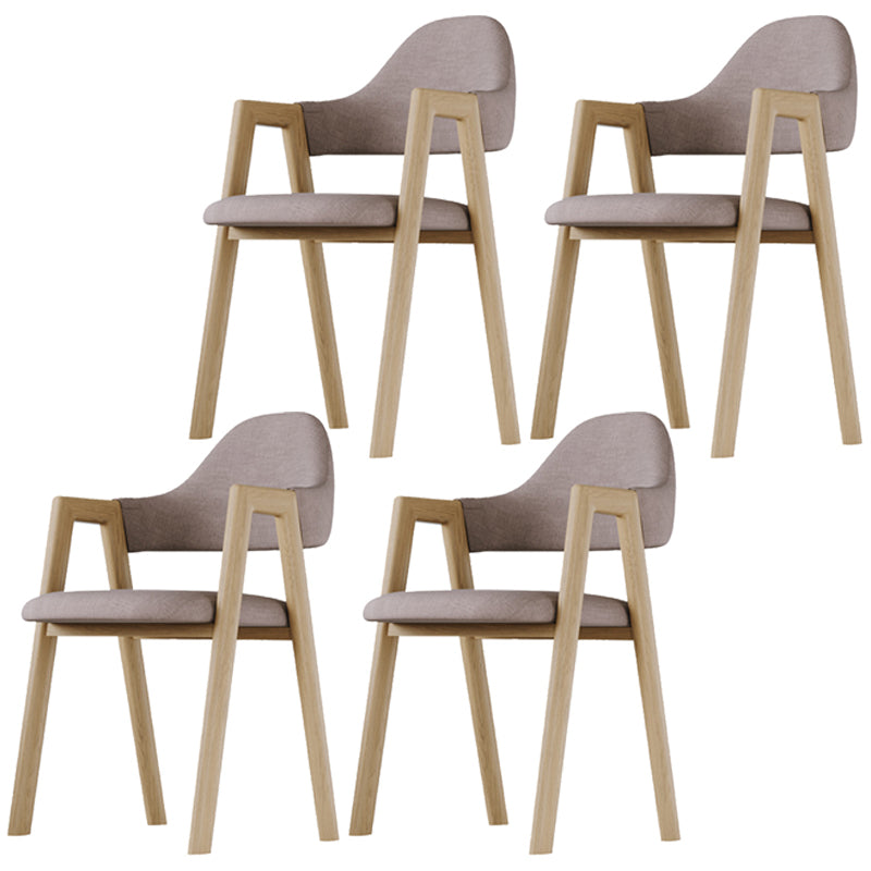 Home Nordric Arm Chair Open Back Wood Stackable Dining Room Chair with Sponge cushion