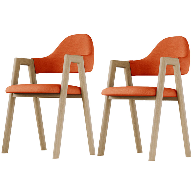 Home Nordric Arm Chair Open Back Wood Stackable Dining Room Chair with Sponge cushion