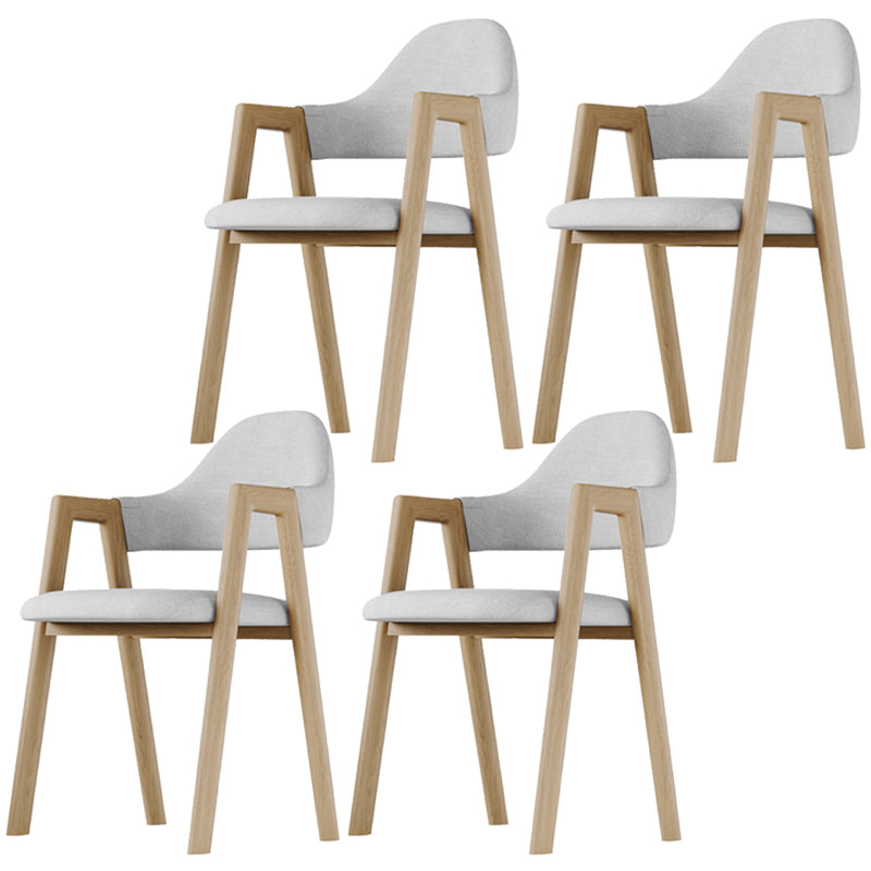 Home Nordric Arm Chair Open Back Wood Stackable Dining Room Chair with Sponge cushion