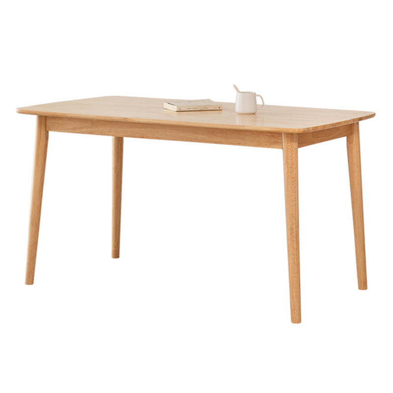 Mesa de comedor contemporánea Rectángulo de madera de goma de madera maciza 4 patas Mesa para el hogar