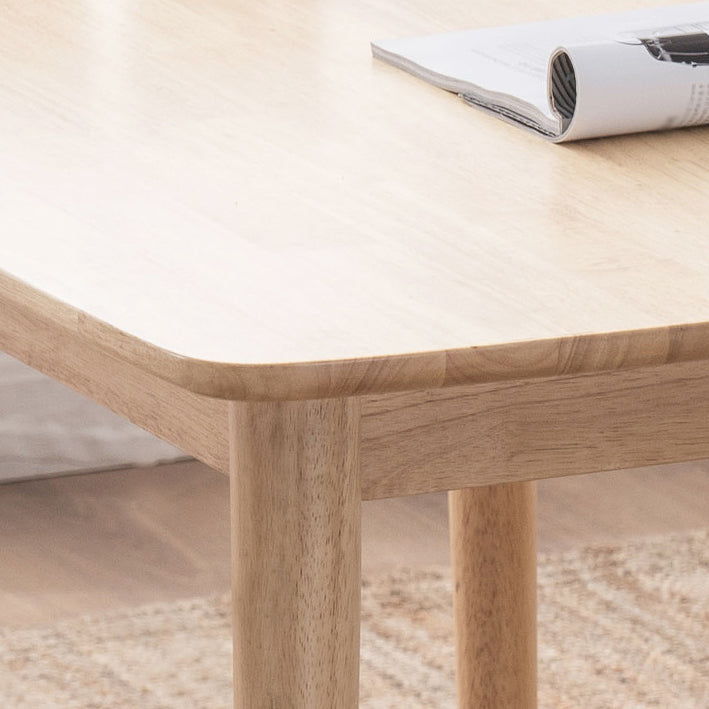 Mesa de comedor contemporánea Rectángulo de madera de goma de madera maciza 4 patas Mesa para el hogar