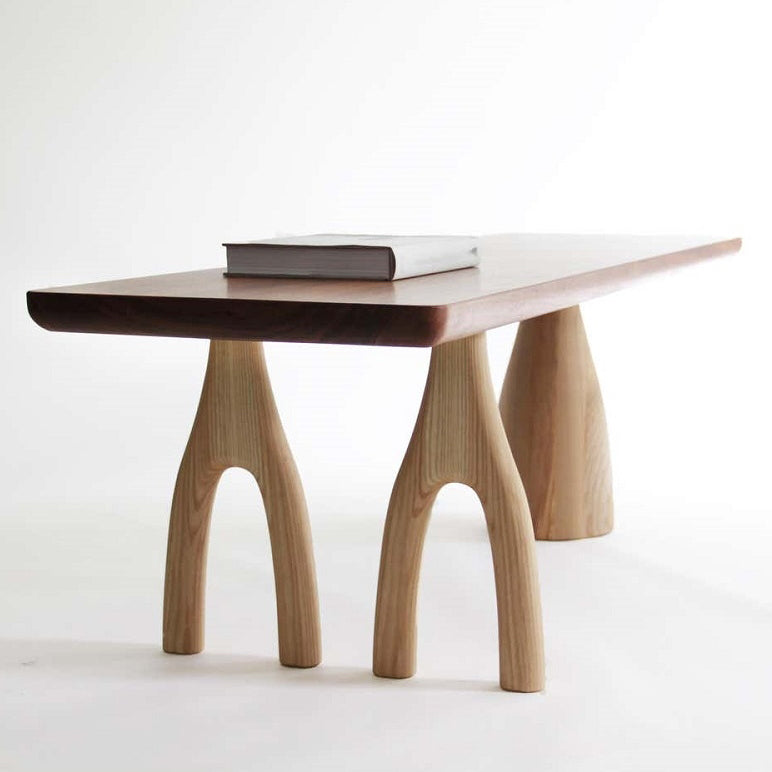 Rechthoek dennen vaste houten tafel moderne eettafel met 3 poten voor restaurant woonkamer
