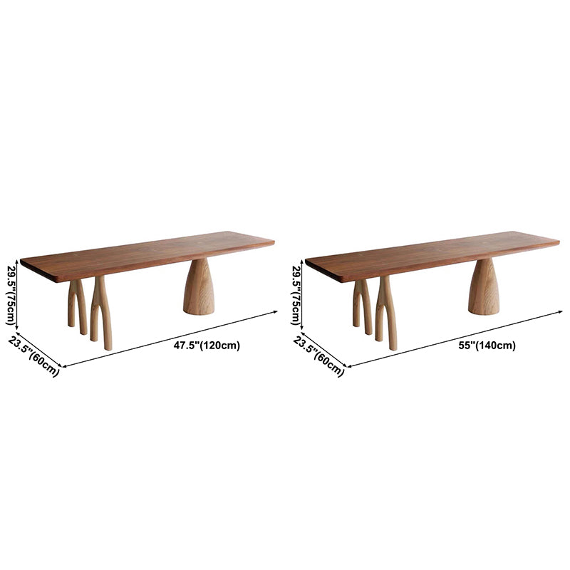 Rechthoek dennen vaste houten tafel moderne eettafel met 3 poten voor restaurant woonkamer