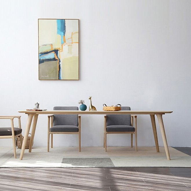 Rectangle Pine Solid Wood Table Modern Dining Table with 4 Legs for Restaurant