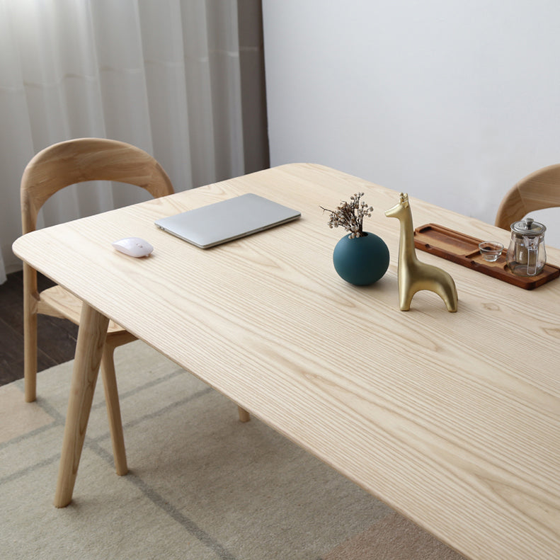 Rectangle Pine Solid Wood Table Modern Dining Table with 4 Legs for Restaurant