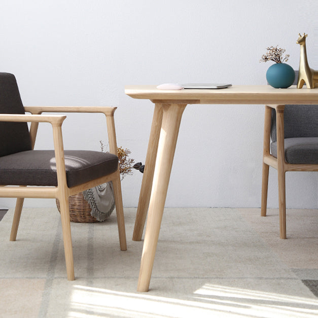 Rectangle Pine Solid Wood Table Modern Dining Table with 4 Legs for Restaurant
