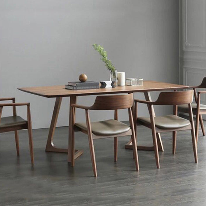 Eigentijdse stijl massief hout rechthoekige eettafel sleeëntafel voor thuis