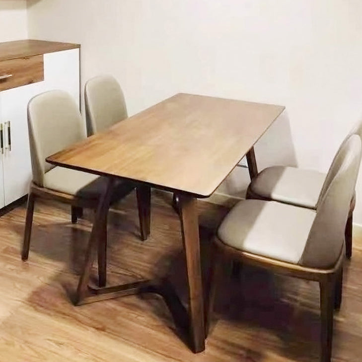 Eigentijdse stijl massief hout rechthoekige eettafel sleeëntafel voor thuis