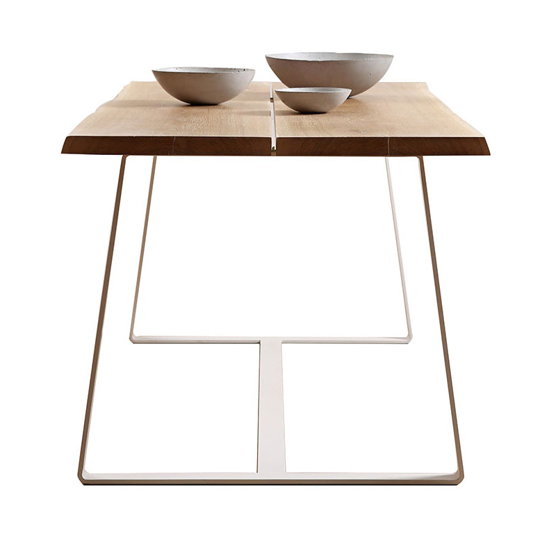 Tavolo da pranzo a forma di rettangolo in legno minimalista tavolo da pranzo standard con base di cavalletto