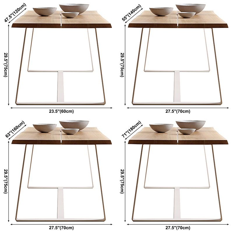 Tavolo da pranzo a forma di rettangolo in legno minimalista tavolo da pranzo standard con base di cavalletto