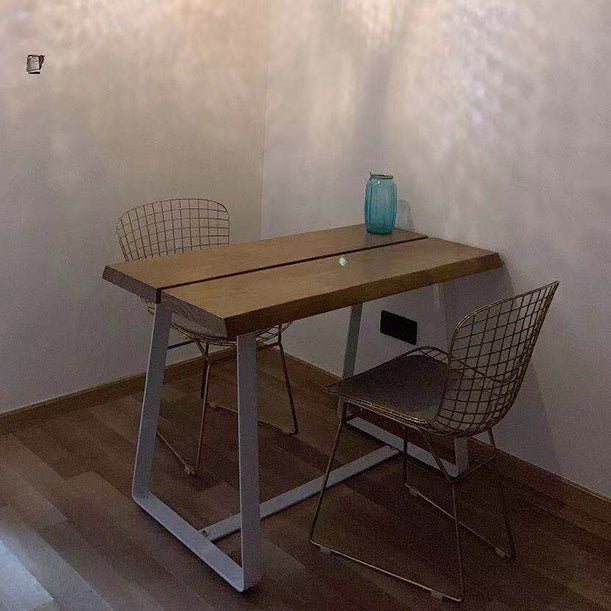 Tavolo da pranzo a forma di rettangolo in legno minimalista tavolo da pranzo standard con base di cavalletto