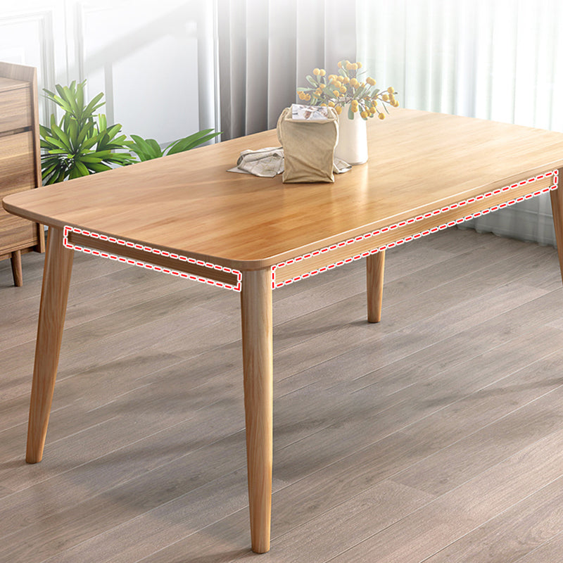 Moderne stijl rechthoek houten keuken eettafel rubberwood tafel met 4 poten