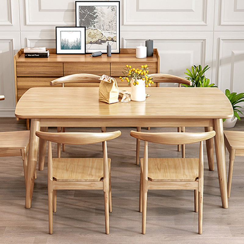Moderne stijl rechthoek houten keuken eettafel rubberwood tafel met 4 poten