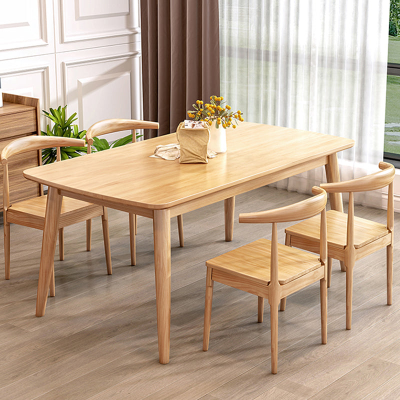 Moderne stijl rechthoek houten keuken eettafel rubberwood tafel met 4 poten