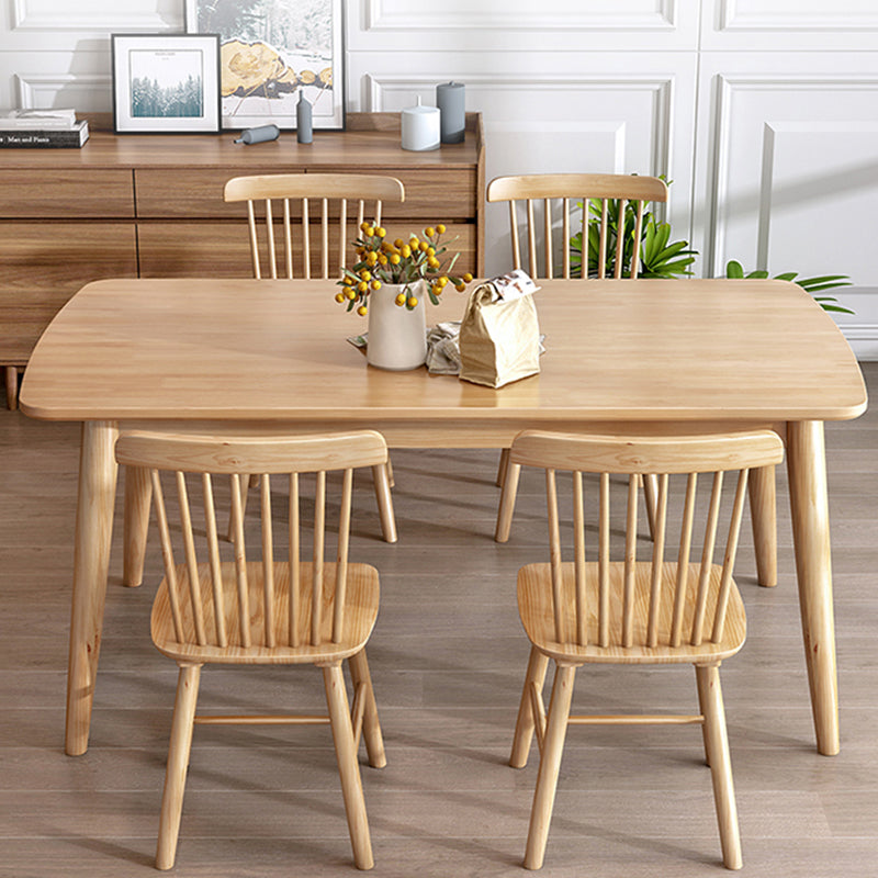 Moderne stijl rechthoek houten keuken eettafel rubberwood tafel met 4 poten