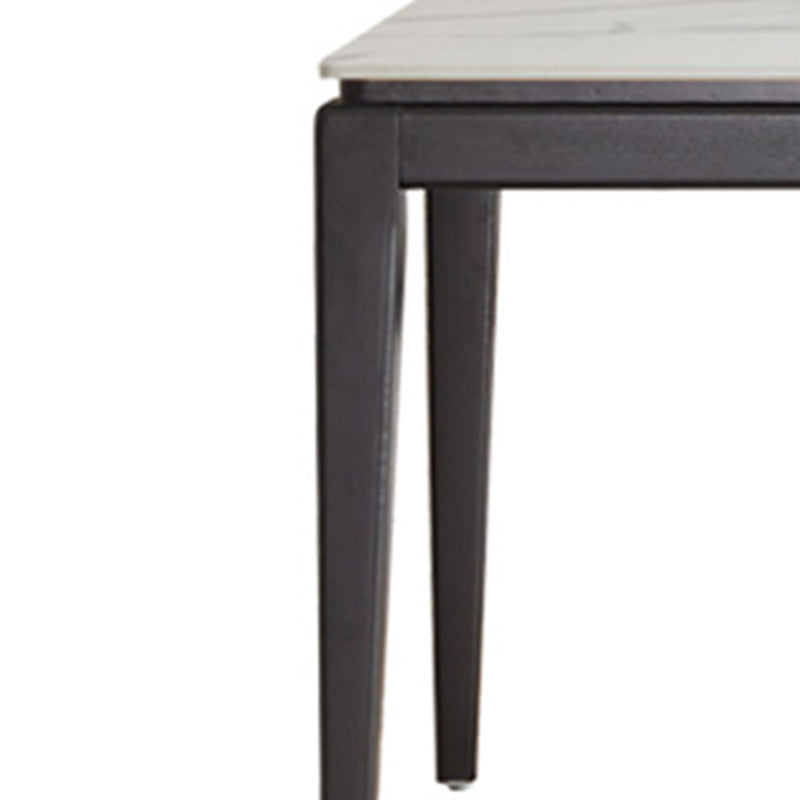 Modern Sintered Stone Dining Table Rectangular Table with Wood Four-leg