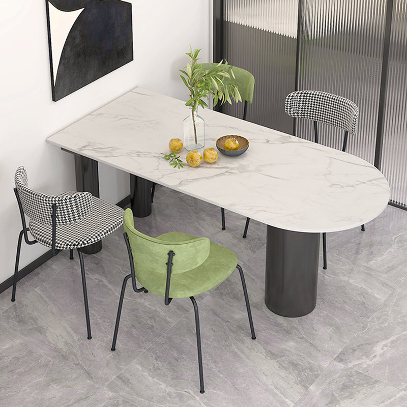 Mesa de piedra sinterizada de forma libre de metal moderno para comedor y cocina
