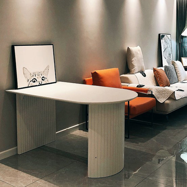 Mesa de comedor de piedra sinterizada contemporánea de metal para comedor para comedor y cocina