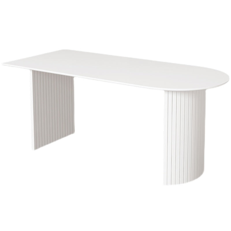 Mesa de comedor de piedra sinterizada contemporánea de metal para comedor para comedor y cocina