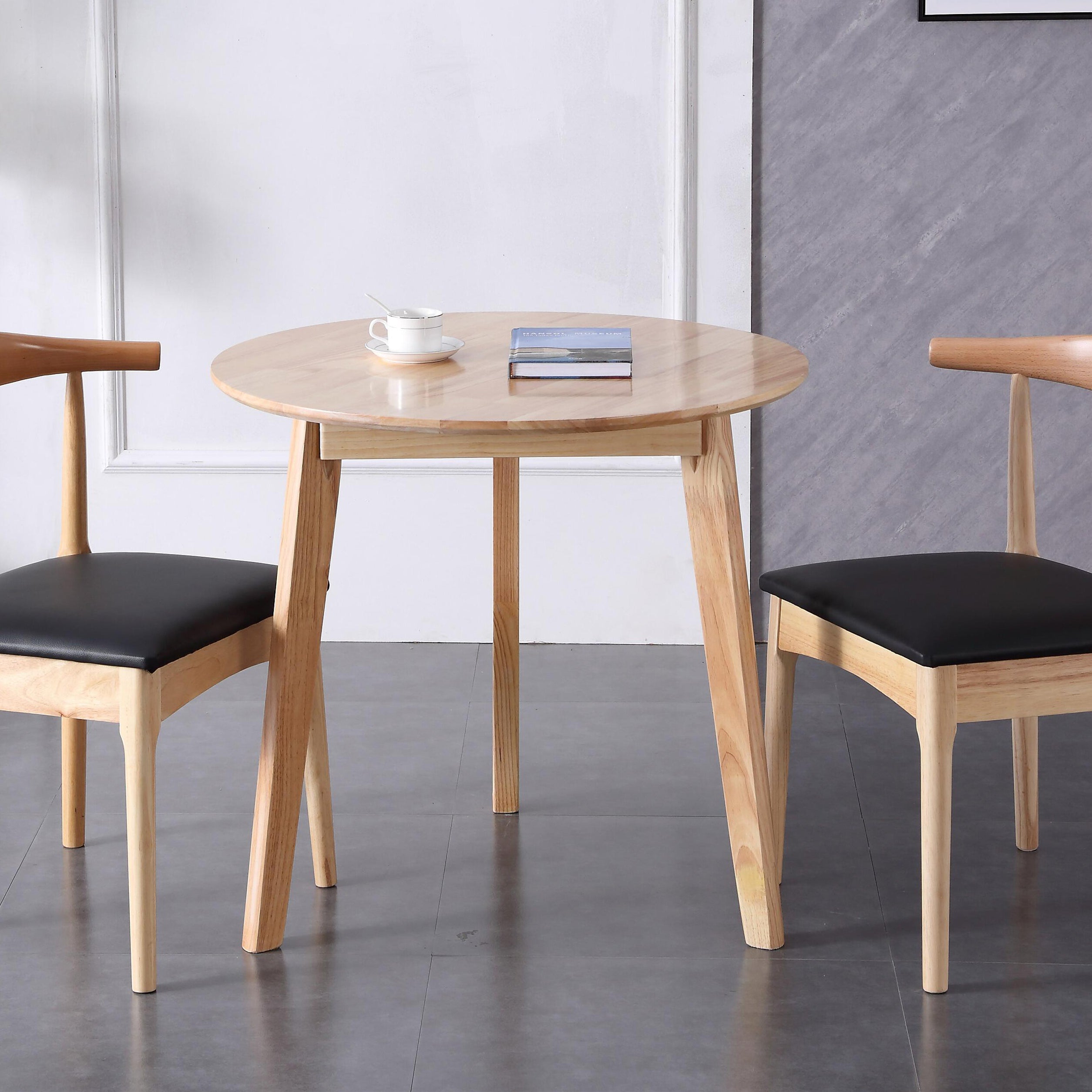 Mesa de comedor de madera maciza de estilo moderno con 3 patas para uso en el hogar