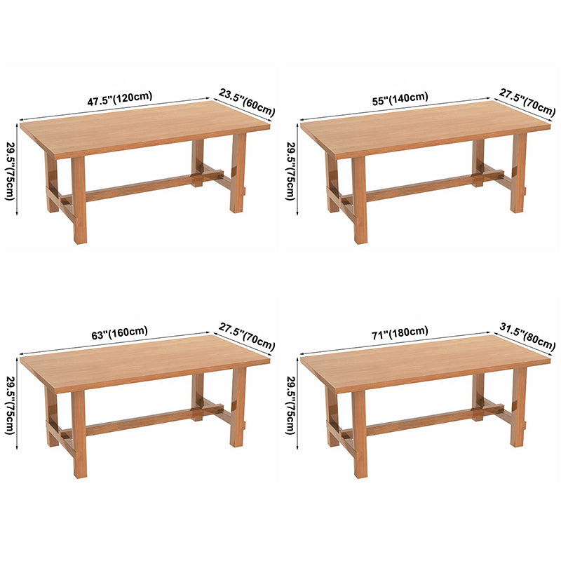 Tavolo da pranzo standard a forma di rettangolo contemporaneo tavolo da pranzo in legno massiccio con base di cavalletto