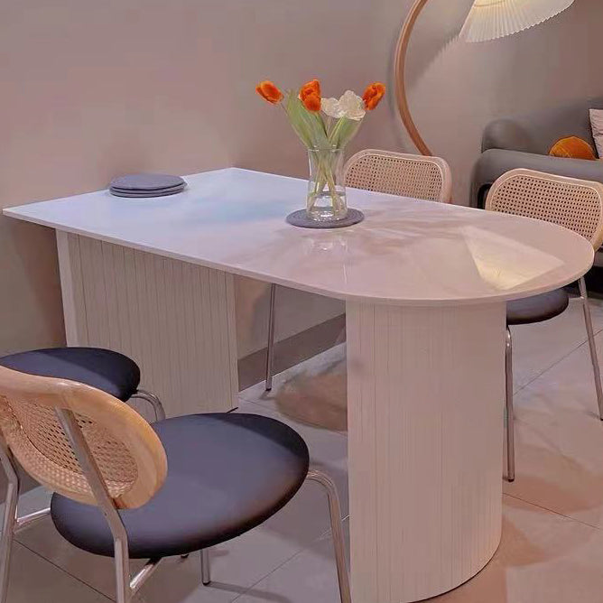 Mesa de comedor contemporánea de madera sólida Mesa de comedor de mármol de mármol para comedor para comedor