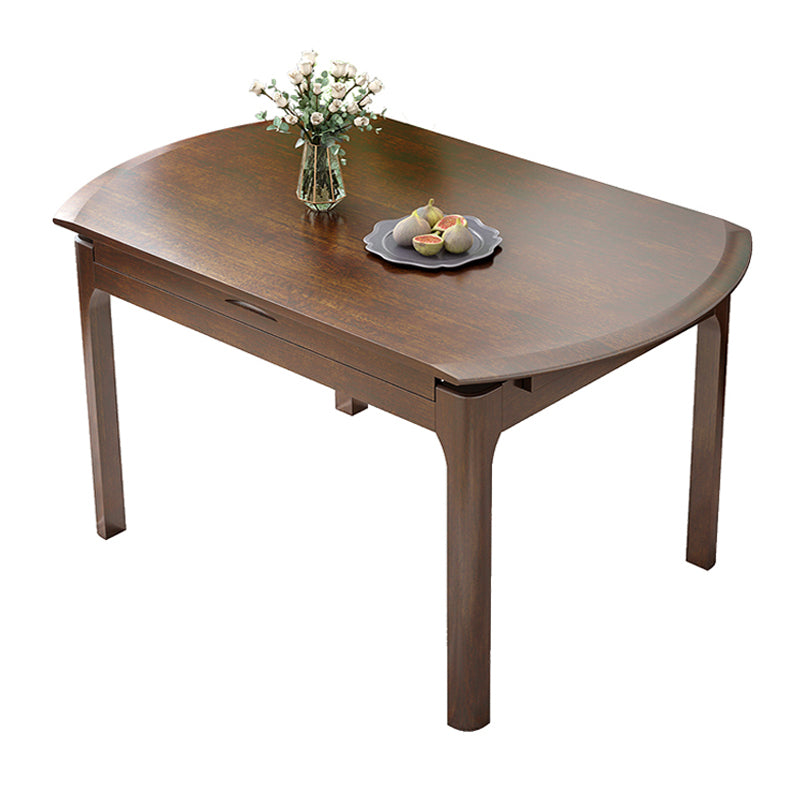 Modern Style Solid Wood Dining Table Round Table with 4 Legs for Home Use