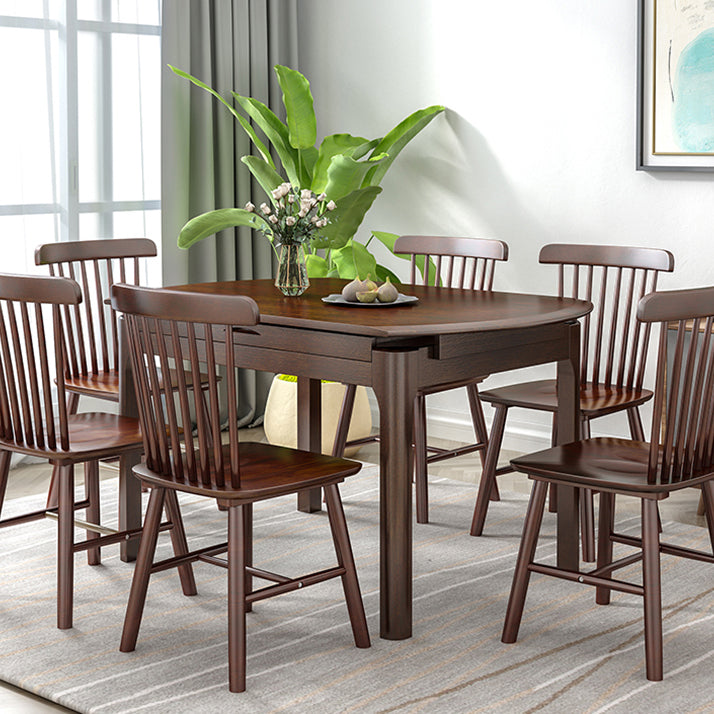 Modern Style Solid Wood Dining Table Round Table with 4 Legs for Home Use