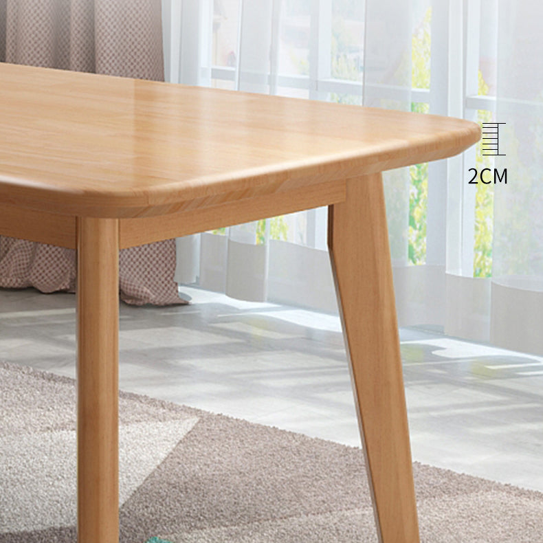Rectangle Solid Wood Brown Tone Dining Table Simplicity 4 Legs Table for Dining Room