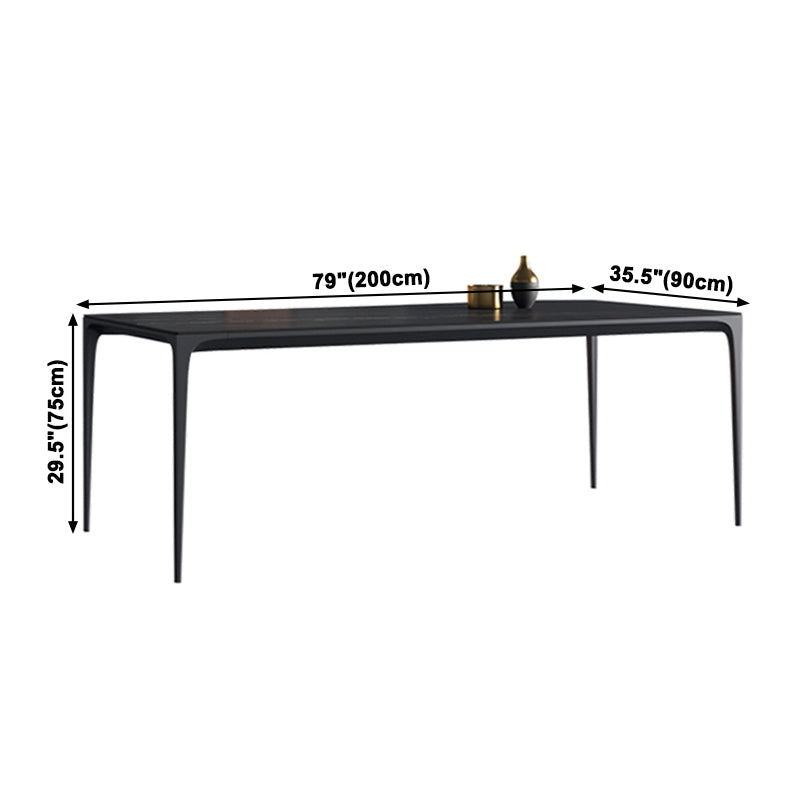 Tavolo da pranzo standard rettangolo contemporaneo tavolo da pranzo in pietra sinterizzato con base a 4 gambe
