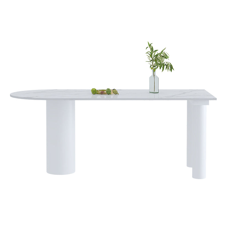 Metal Contemporary Free Form Dining Table Sintered Stone Table for Kitchen