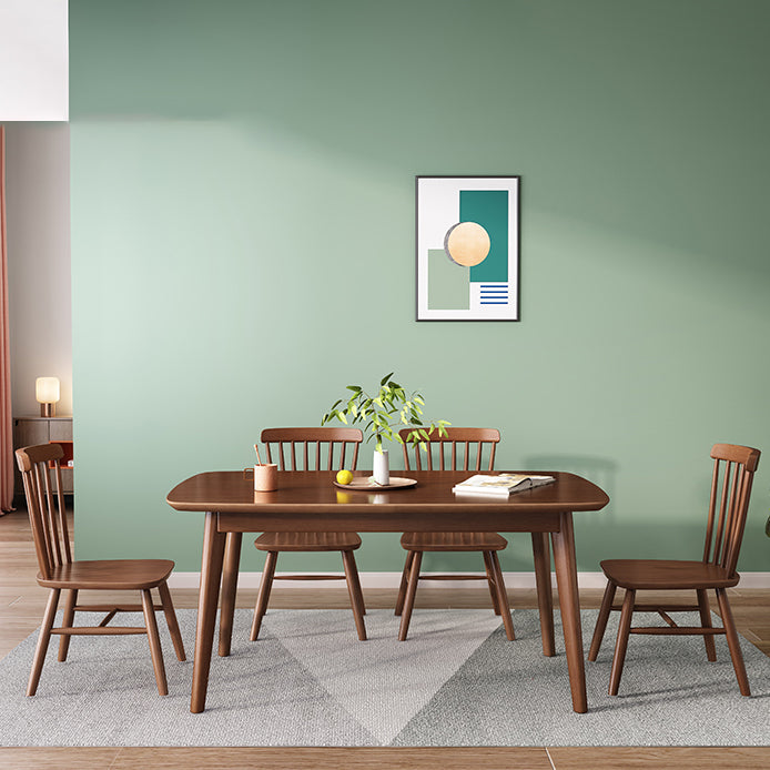 Moderner massiver Holz Esstisch Rechtecktisch mit 4 Beinen für Esszimmer