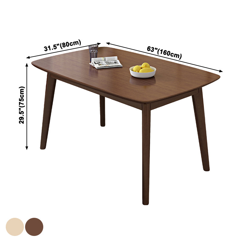 Moderner massiver Holz Esstisch Rechtecktisch mit 4 Beinen für Esszimmer