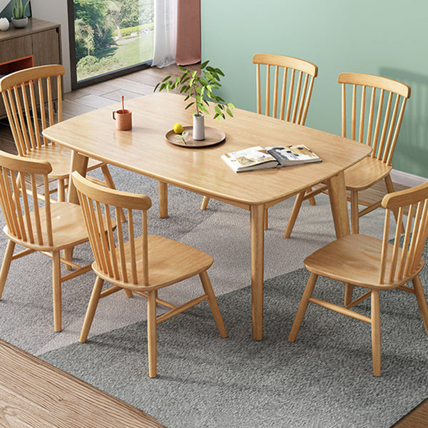Moderner massiver Holz Esstisch Rechtecktisch mit 4 Beinen für Esszimmer
