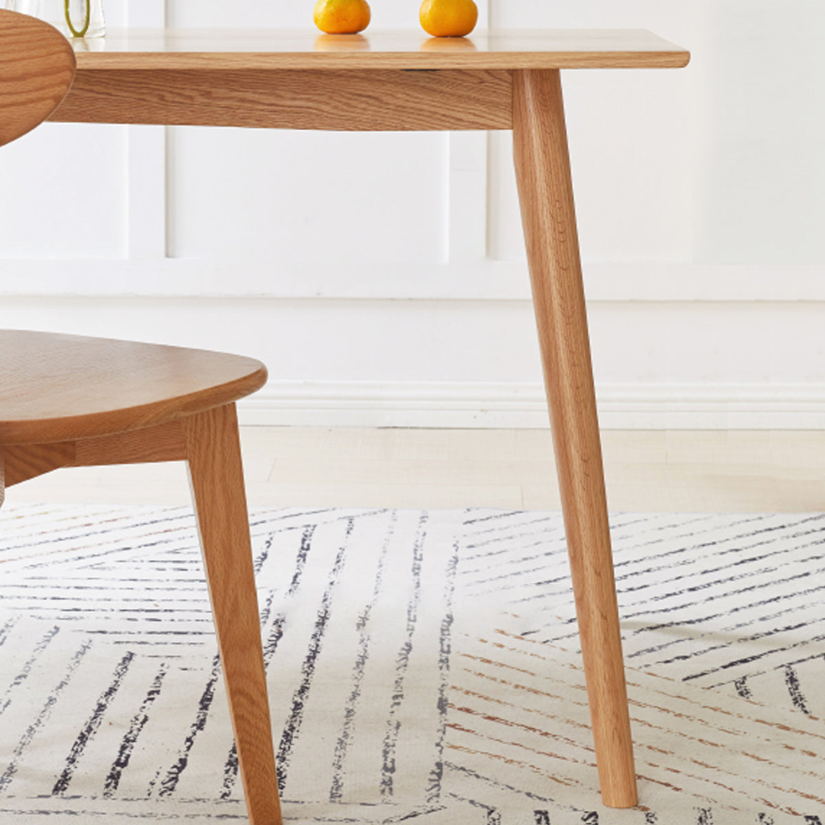 Eigentijdse eettafel eiken stevige houten tafel met 4 poten voor keuken diner eetkamer