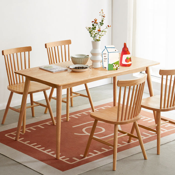 Eigentijdse eettafel eiken stevige houten tafel met 4 poten voor keuken diner eetkamer