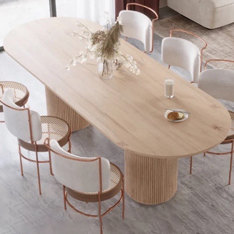 Tono de comedor moderno de pedestal doble oval
