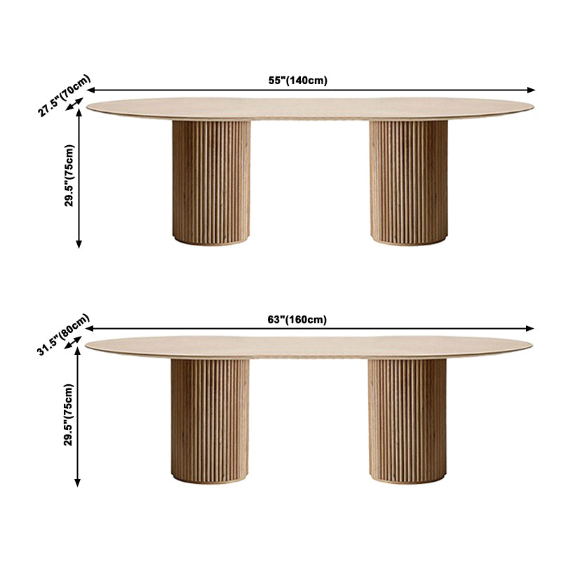 Tono de comedor moderno de pedestal doble oval