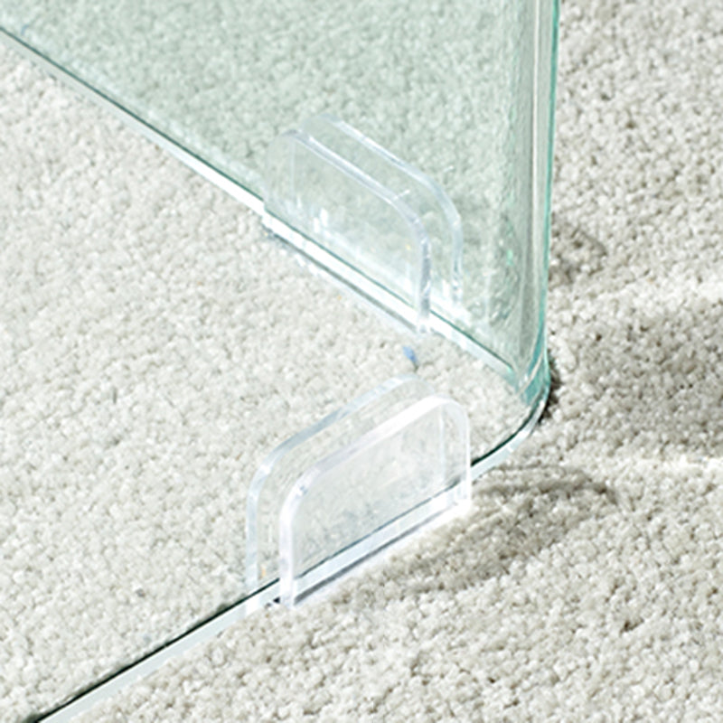 Contemporary Round Dining Room Table Tempered Glass Table with Pedestal Base