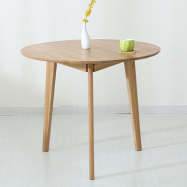Rubberwood Solid Wood Tripod Table Simplicity Dining Table Round for Kitchen Home