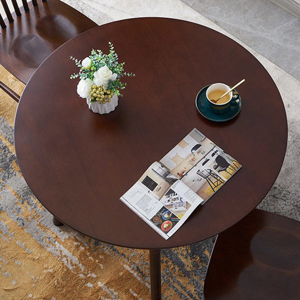Rubberwood Solid Wood Tripod Table Simplicity Dining Table Round for Kitchen Home