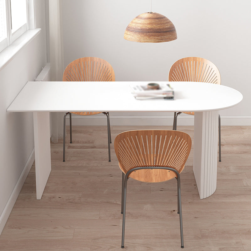Freie Form moderner Stil Esstisch Weißer fester Tisch mit Sinterstein