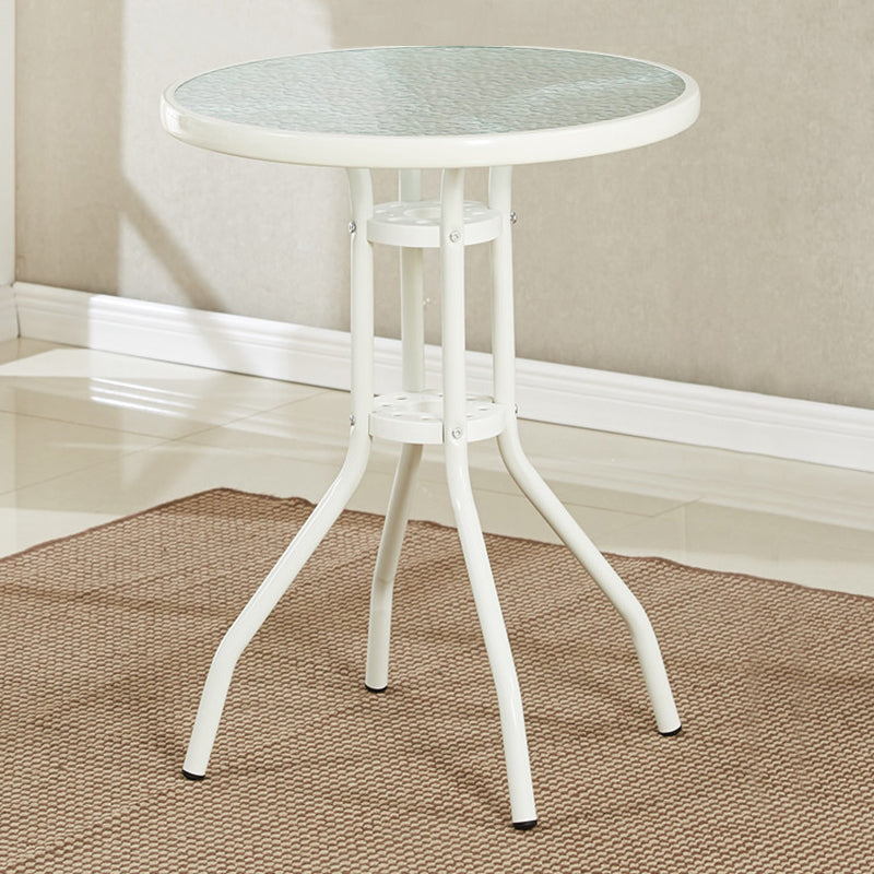 Zeitgenössischer runder Esstisch klaren, temperamentvoller Glas Tisch mit Sockelbasis