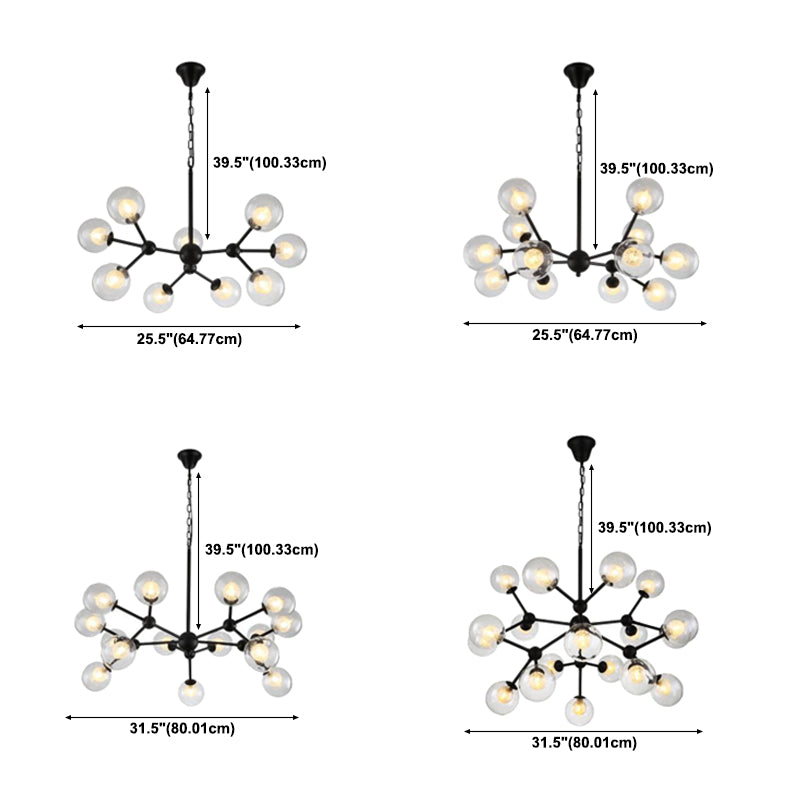 Lámpara de lámparas de múltiples luces de vidrio de estilo Starburst estilo moderno