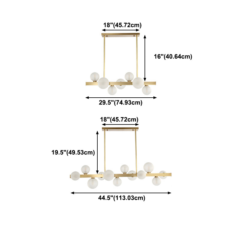 Lustre de style bubble îlot moderne 7 lumières luminaires pendentifs