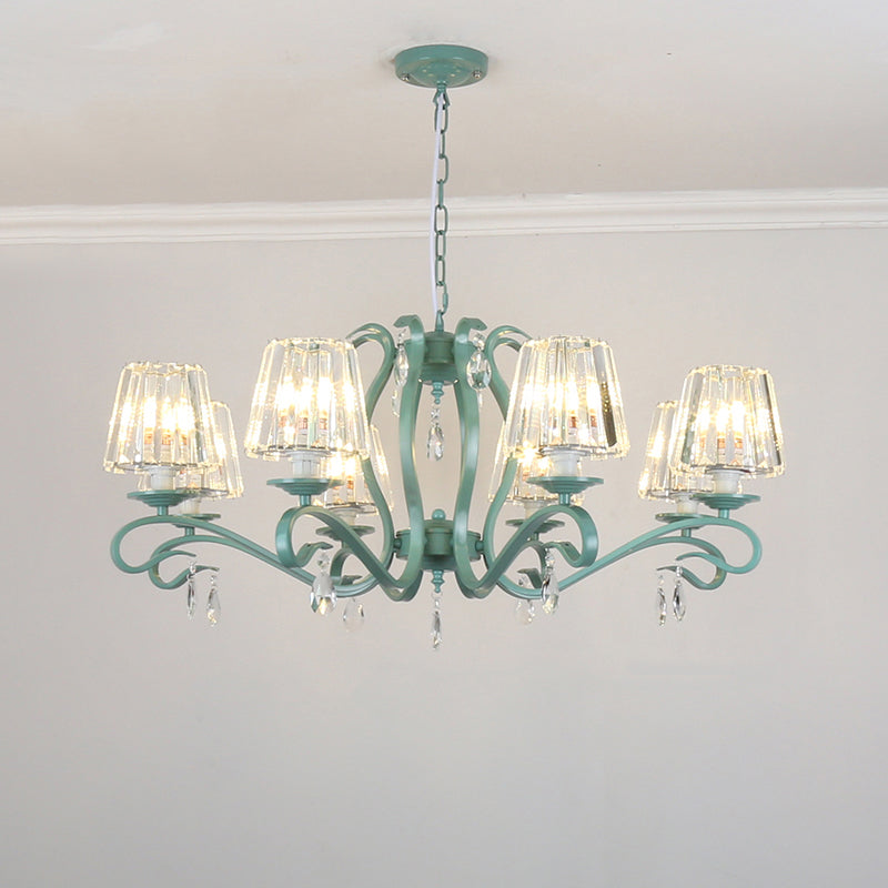 Lampadario in metallo in stile moderno lampadario appeso al lampada a soffitto verde affusolato