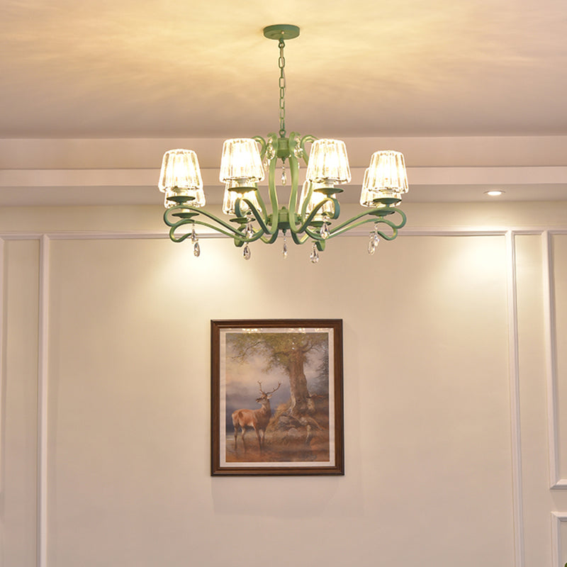 Lampadario in metallo in stile moderno lampadario appeso al lampada a soffitto verde affusolato