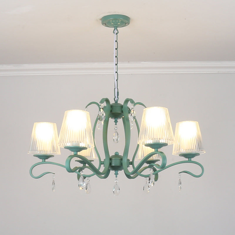 Lampadario in metallo in stile moderno lampadario appeso al lampada a soffitto verde affusolato