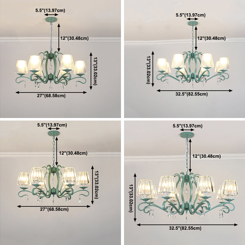 Lampadario in metallo in stile moderno lampadario appeso al lampada a soffitto verde affusolato