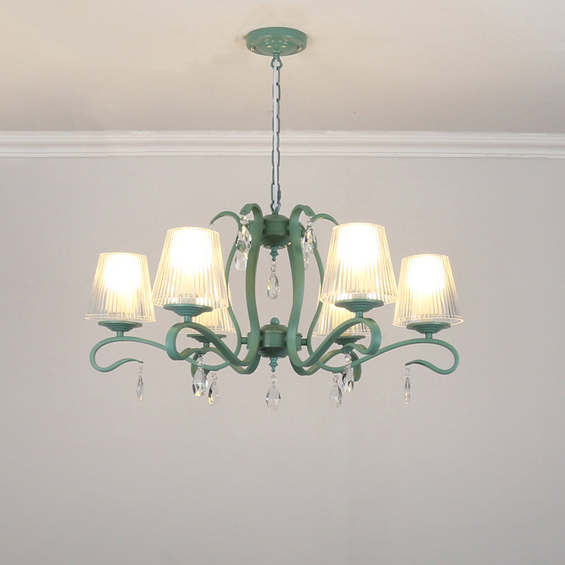 Lampadario in metallo in stile moderno lampadario appeso al lampada a soffitto verde affusolato
